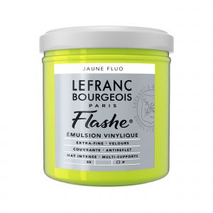 Image de Lefranc & bourgeois Peinture Flashe vinylique - Jaune fluo n°163 - 125 ml -