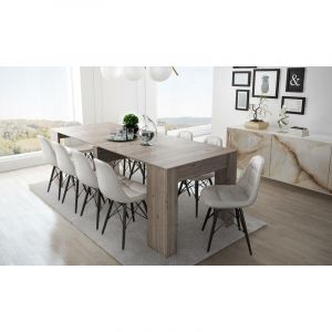 Alter Table à manger moderne, Console extensible jusqu'à 10 places, Dimensions 90 x 51 x 77 cm (jusqu'à 237 avec rallonges), C