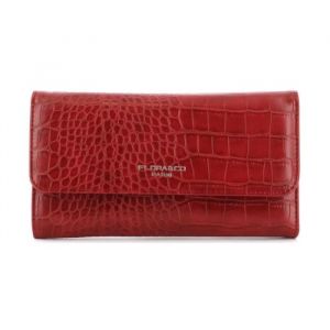 Flora Co Paris - Portefeuille Femme Long À Triple Pli - Rouge Foncé