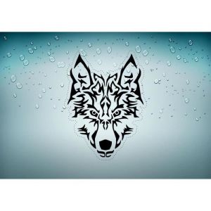 Autocollant sticker voiture loup wolf tribal r5