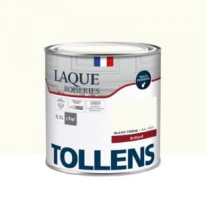 Tollens Laque - Ultra Résistante - Multisupport - Brillant - Blanc Crème - 0,5L = 7m2
