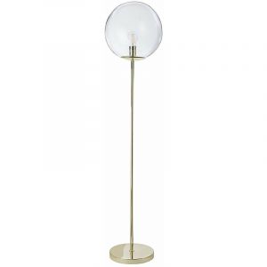 Lussiol Luminaire Globus, lampadaire décoratif métal/verre, 40 W, or/laiton, ø 34 x H 160 cm