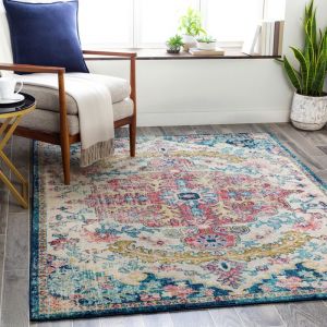SURYA Tapis Vintage Oriental Bleu/Rouge 160x220 cm