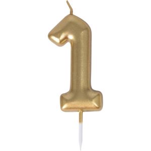 Ruedelafete Bougie anniversaire OR chiffre 1