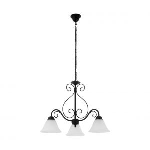 rabalux Lampe &agrave; suspendre E14 &Oslash; 60 cm Blanc Noir Verre M&eacute;tal Rustique Lampe &agrave; suspendre