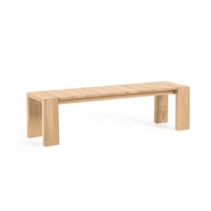 Image de Kave Home Banc de jardin Victoire en bois de teck massif 175 cm - Naturel