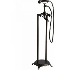 Kiamami Valentina Robinet De Baignoire Autoportante Noir Mat De Style Rétro