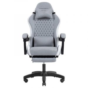 Mars Gaming Chaise de jeu ergonomique Mgc-x, tissu respirant, coussin cervical et lombaire, blanc