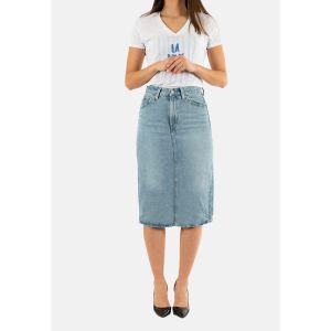 Levi's HR Back Slit Skirt Jupe, RIVETING Clean Hem, 24W Femmes