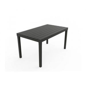 Alter Dmora Table d'ext&eacute;rieur rectangulaire, Polypropyl&egrave;ne, Effet &agrave; lattes, Fabriqu&eacute; en Italie, 138 x 78 x 72 cm, Anthracite