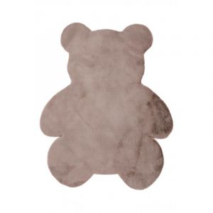 Deladeco Tapis doux taupe enfant lavable en machine Nours 78x97 Taupe