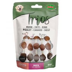 Bubimex Trios - rouleaux en peau de buffle avec mélange de viande, 100 g