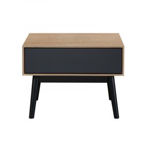 Image de Declikdeco Table d'appoint Bois Noir 1 tiroir POPSY