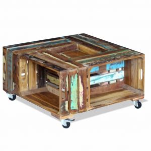 VidaXL Table basse Bois de récupération massif 70 x 70 x 35 cm