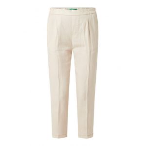 Benetton Pantalon Cropped 100% Lin, taille M, Beige, Femme