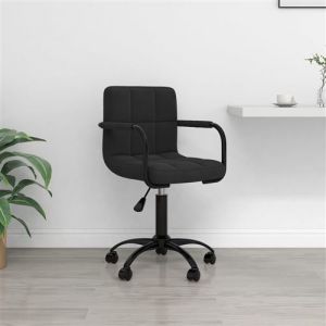 VidaXL Chaise pivotante de bureau Noir Velours