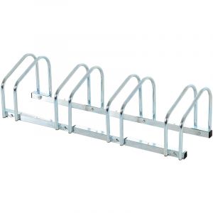 Homcom Râtelier 4 vélos dim. 110L x 33l x 27H cm acier galvanisé - Gris