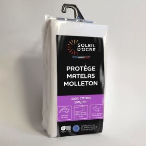 Image de Soleil d'Ocre Protège matelas 140x200 cm en coton molleton forme drap housse, par