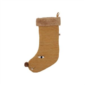 Oyoy living Chaussette noël marron en coton H36x30cm