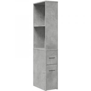 VidaXL Armoire De Salle De Bain Étroite Avec Roulettes Gris Béton