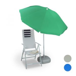 Image de Relaxdays Parasol 180 cm d'envergure, en polyester, inclinable, jardin, balcon, terrasse, plage, 8 branches - 4052025968342