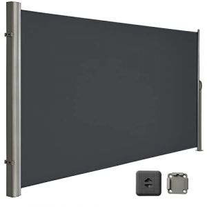 Sotre Latéral, Cadre en Aluminium Massif, 160 x 300 cm(H x l), Brise-Vue Rétractable, Auvent Latéral, Pare-Soleil, Protection d'Intimité, Protection