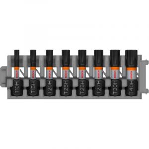 Bosch Embouts PRO TH Impact T10H, T15H, T20H, T25H (x2), T27H, T30H, T40H, 25 mm, 8 pieces