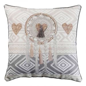 Image de Coussin à Pompons "Samos" 40x40cm Beige Prix