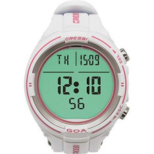 Cressi Goa-Ordinateur de Plongée et Horloge, Blanc/Rose, Taille unique, Adult Unisexe