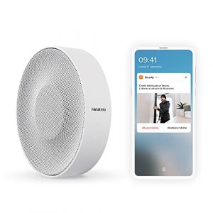 Netatmo NIS01-IT Sirène Interne Intelligente, sans Fil, 110 DB, Activation/désactivation Automatique, sans abonnement, alimenté par Piles ou par câble