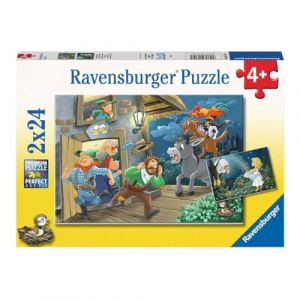 Ravensburger Kinderpuzzle - 05719 Märchenstunde - 2x24 Teile Puzzle für Kinder AB 4 Jahren