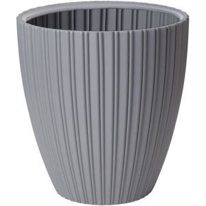 Garden id Pot de fleurs - Fancy - 40 x 42 cm - Pour jardin, balcons ou intérieurs - Gris clair