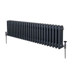 Radiateur Traditionnel &agrave; 3 Colonnes Chauffage Horizontal Anthracite 300 x 1192mm - Noir