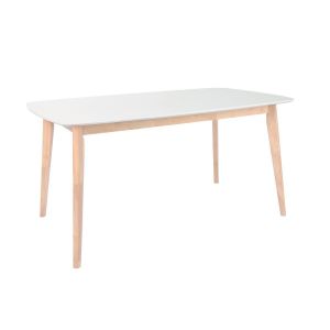 Image de Miliboo Table &agrave; manger design blanc et bois clair 120 cm LEENA