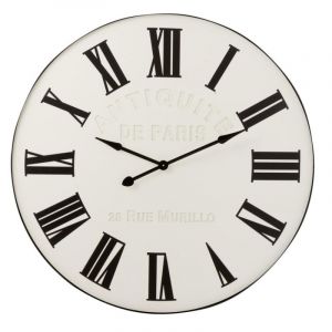 Image de Horloge Murale Design "Chrome" 107cm Blanc Prix