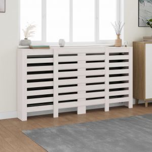 VidaXL Cache-radiateur Blanc 210x21x85 cm Bois massif de pin White