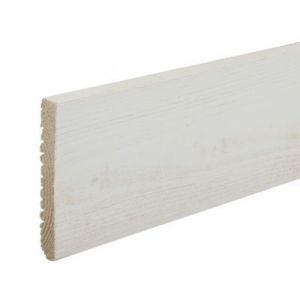 Plinthe Sapin brossé Peint blanc 10x70 L.2.05m