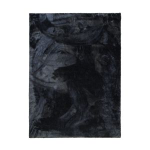 The Deco Factory TENDREMENT - Tapis uni gris foncé en polyester 120x160