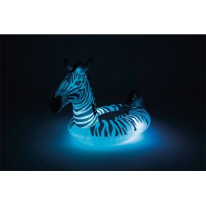 Bestway Bouée XL Zèbre avec lumière LED Lights 'n Stripes - Longueur 254 cm - Largeur 142 cm