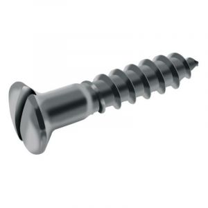 Image de Acton Vis à bois tête fraisée bombée fendue inox A4, diamètre 4 mm, longueur 25 mm, boîte de 100