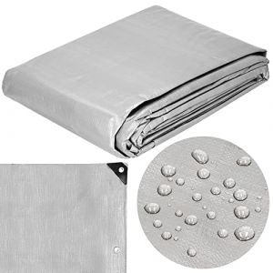 Springos - Bâche de protection en tissu imperméable - 3 x 5 m - Avec œillets renforcés - PE 210 g/m² - Pour camping