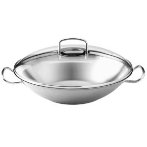 Image de Fissler 8482635000 - Wok Prof avec couvercle en verre (35 cm)