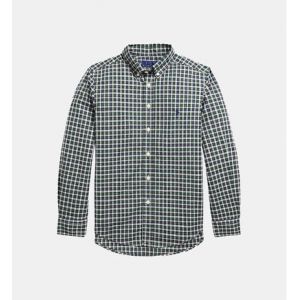 Ralph Lauren Chemise droite petits carreaux en coton Vert Polo - Couleur Vert - Taille 8-10 ans
