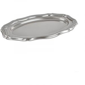 1001kdo - Set de 2 plateaux ovale argent Louis xv 40 cm