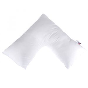 Homescapes - Oreiller orthop&eacute;dique forme v en microfibre - Blanc