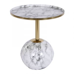 Image de Table d'appoint Dkd Home Decor 41 x 41 x 47 cm Dor&eacute; Blanc Fer