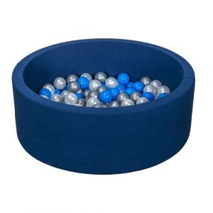 Piscine à balles + 150 balles perle bleu argent