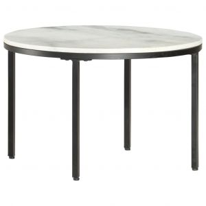 Image de VidaXL Table basse Blanc et noir Ø65 cm Marbre solide véritable