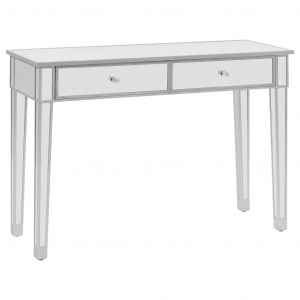 Image de VidaXL Table console miroir MDF et verre 106,5 x 38 x 76,5 cm