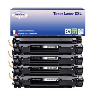 T3Azur Lot de 4 Toners compatibles pour imprimante HP LaserJet Pro P1102, P1102W T3AZUR